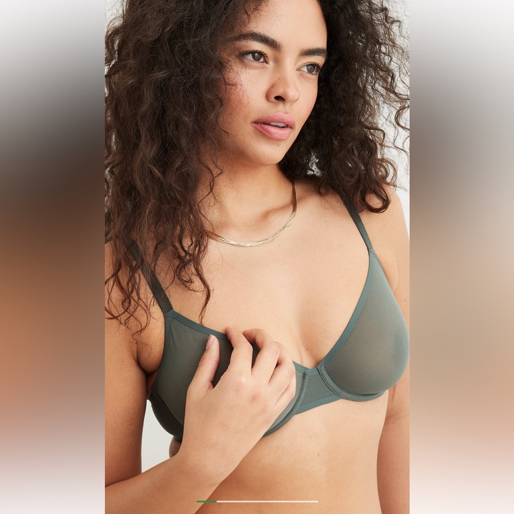 Aerie smoothez balconette bra in emerald green